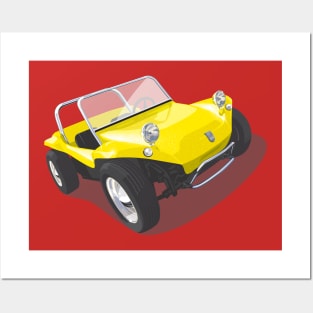 beach buggy in yellow Posters and Art